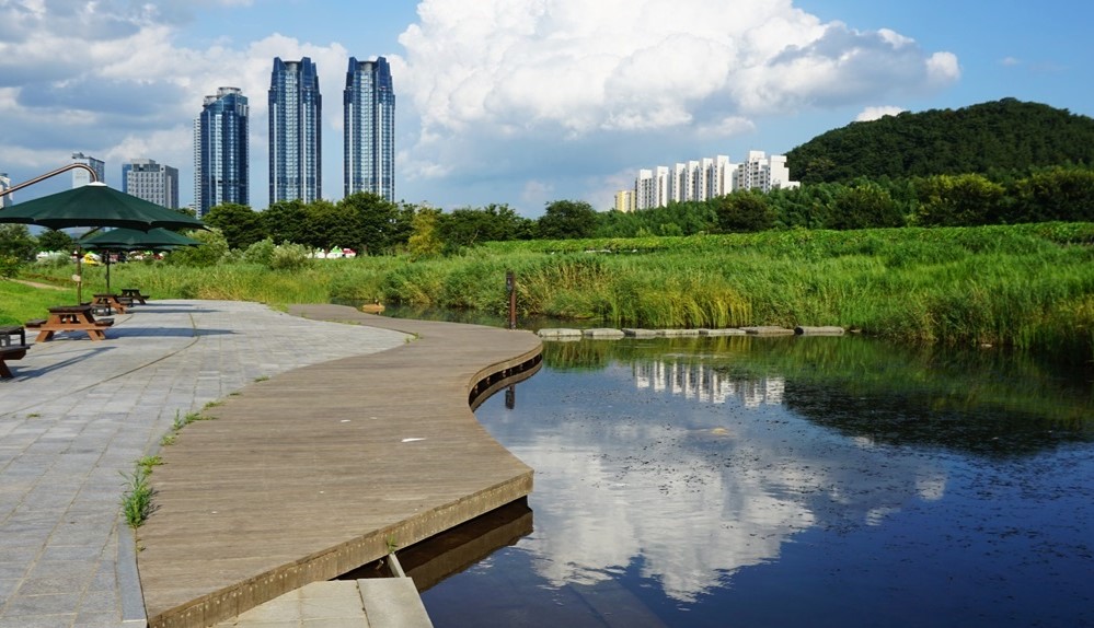 태화강 국가정원 실개천으로 물이 흐르고 있는 사진